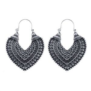 Heart-Shaped Design Hoop Earrings